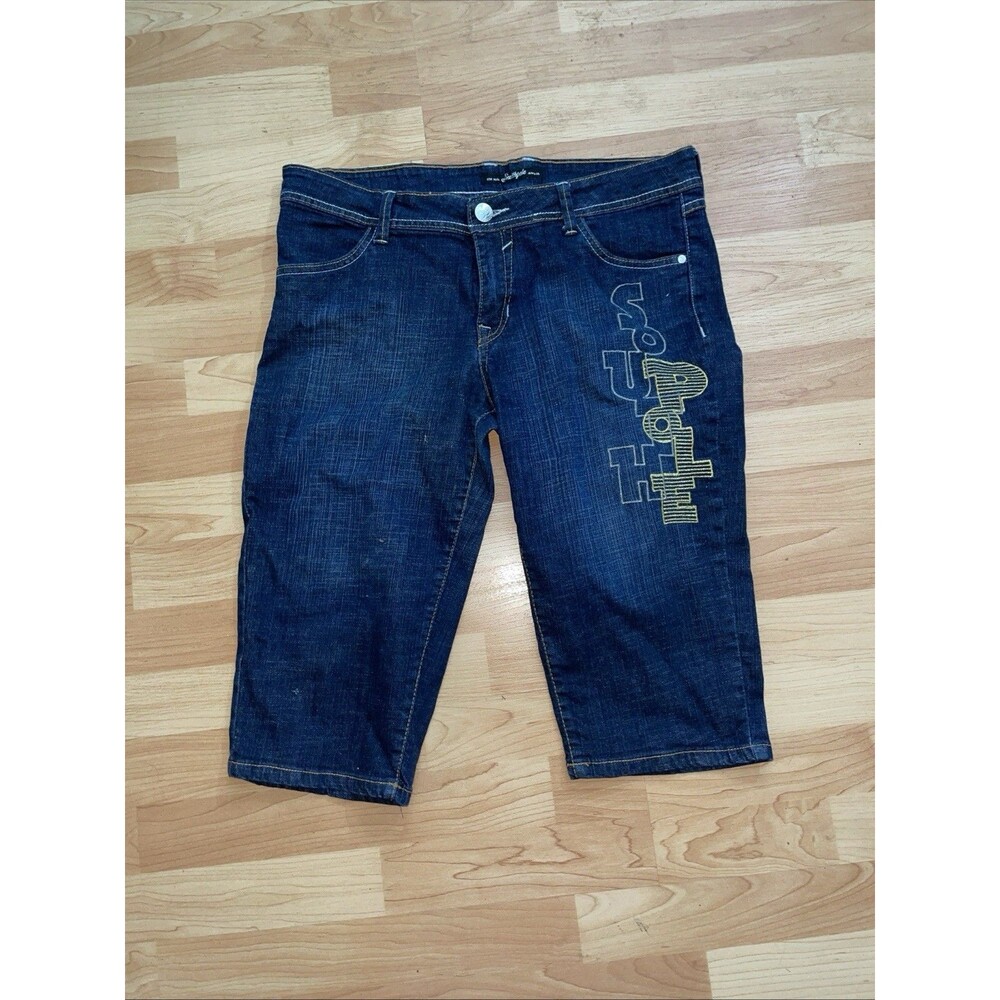 Vintage Southpole Denim Shorts Size 15 Y2K Embroidered Logo Bermuda Capri Jorts